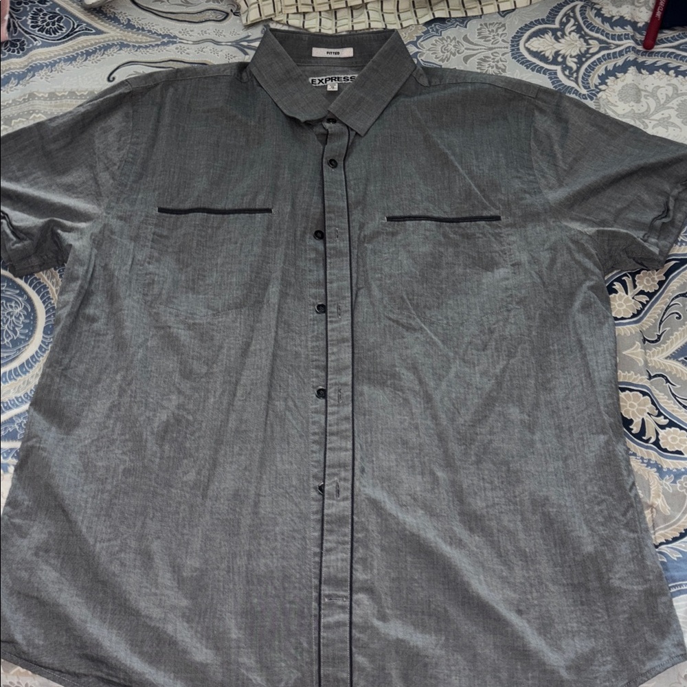 Express Charcoal Button-Up Shirt